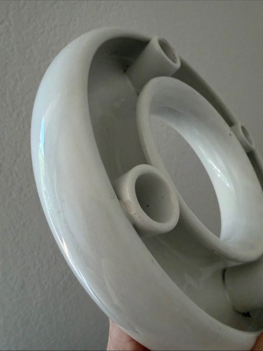 White Ceramic Round Nordic Advent Candle Holder
